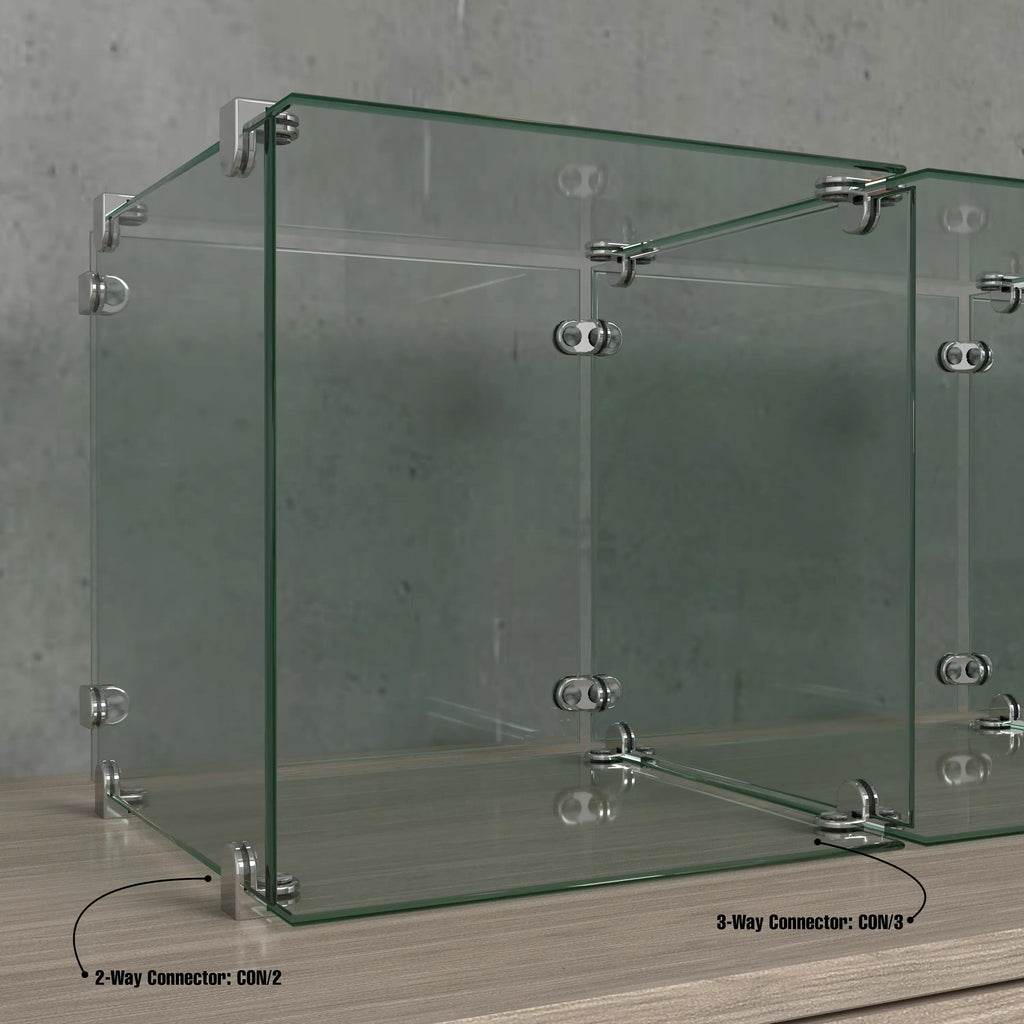 Chrome 2-Way Connector for Glass Cubbies