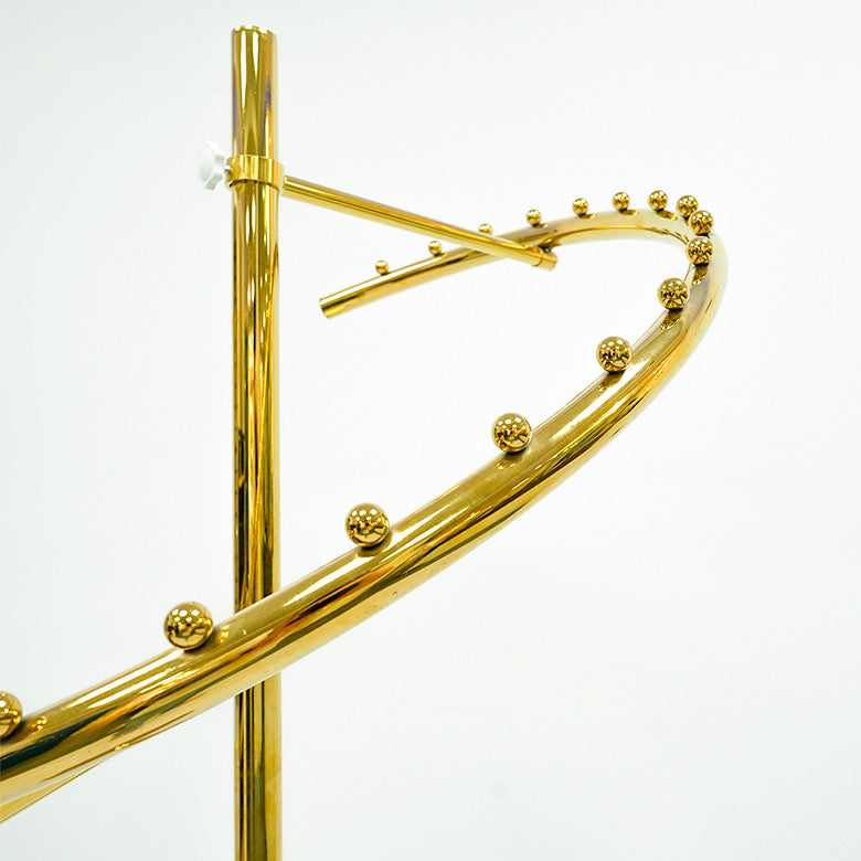 Chrome clothing display rack with adjustable arms