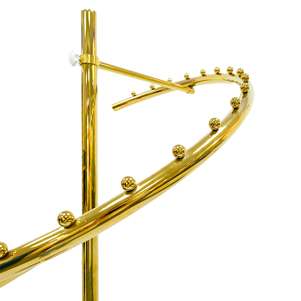 Chrome clothing display rack with adjustable arms