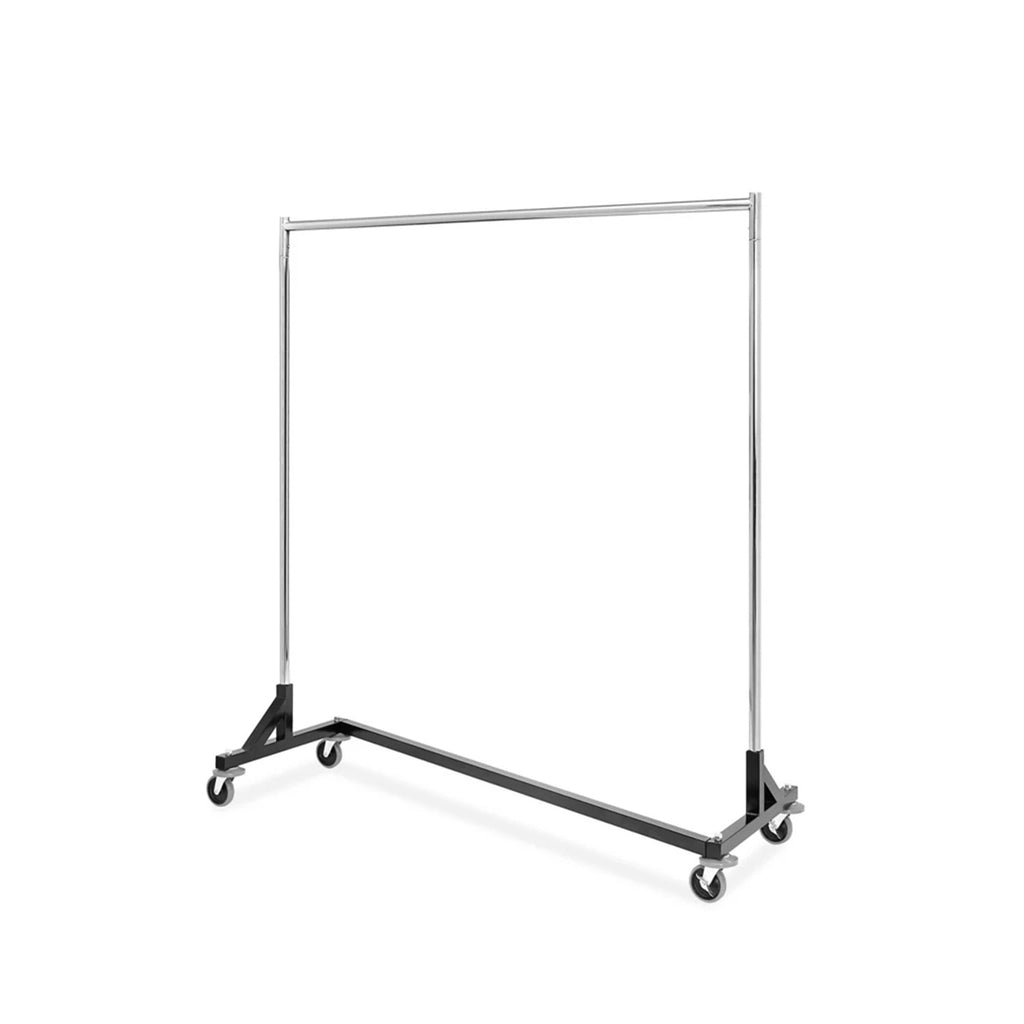 Close-up of 4-inch industrial caster on Black Z rack base