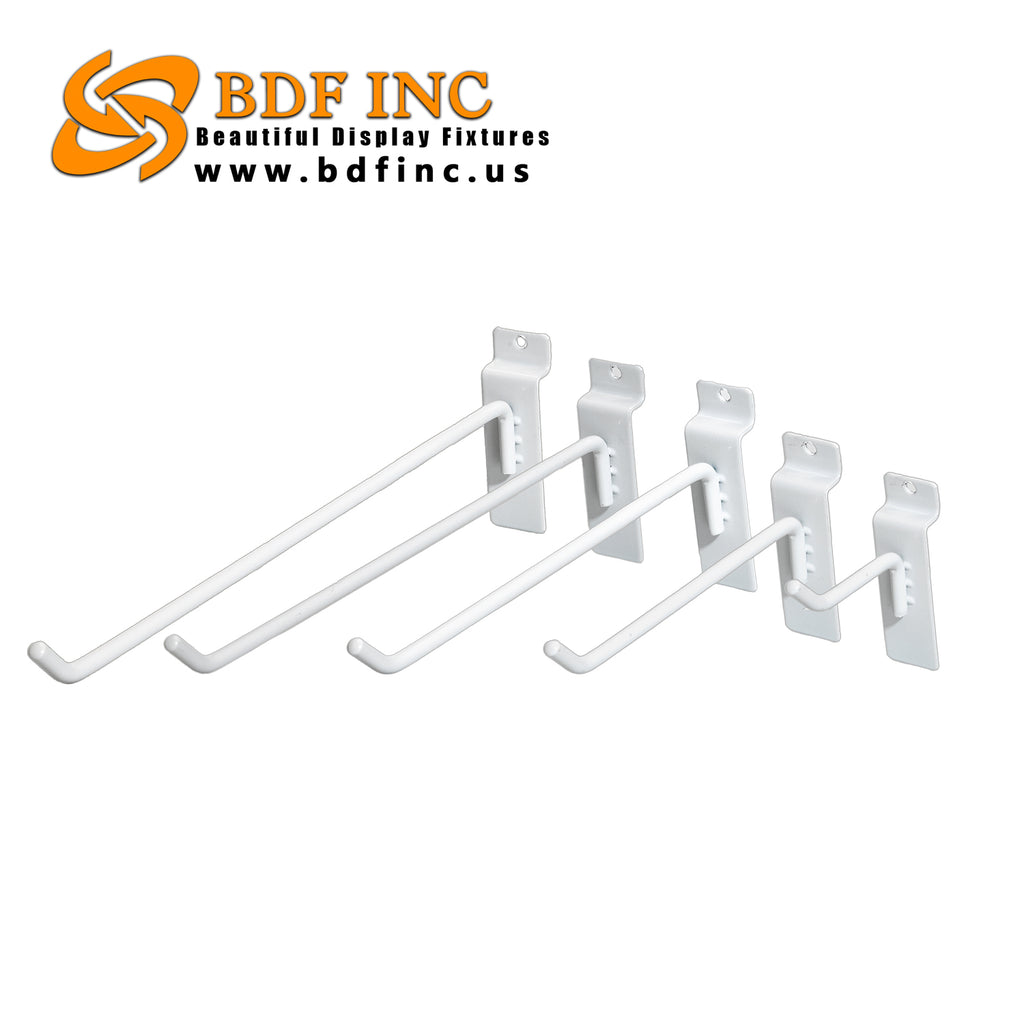 4" Slatwall Peg Hooks | White