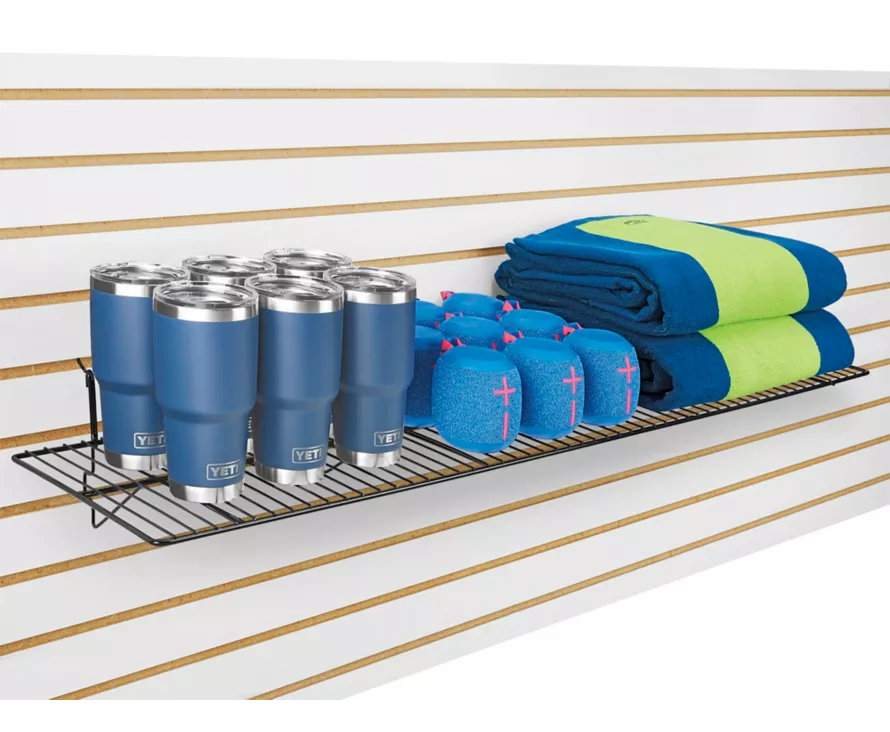 Slatwall Wire Shelf | 12"D x 48"W | Black