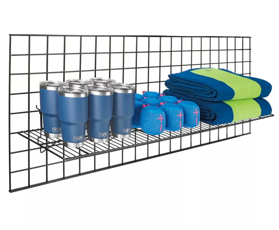 Slatwall Wire Shelf | 12"D x 48"W | Black